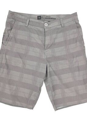 Rip Curl Mirage Boardwalk Series Hybrid Shorts Mens 34x10" Gray Board Swim Plaid